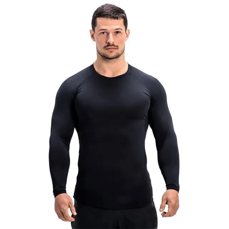 Quick Dry Long Sleeve Shirt Men Gym Fitness T-shirt Male Running Sports Bodybuilding Skinny Tee Tops Spring New Workout Clothing