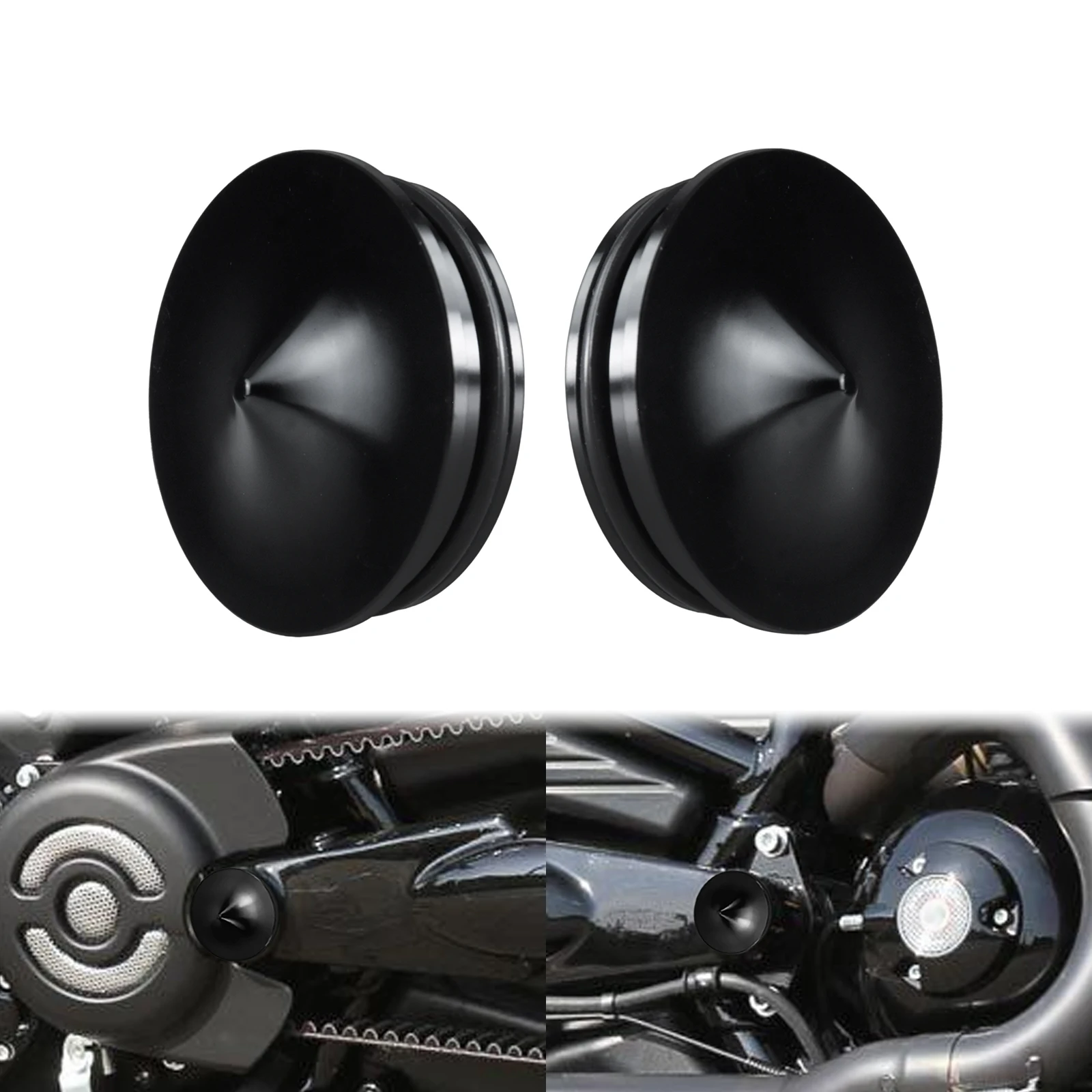 Motorcycle 2PCS Swingarm Caps Cover Bolts Black/Chrome For Harley Night Rod Special VRSCDX V-Rod Muscle VRSCAW VRSCR XG750A