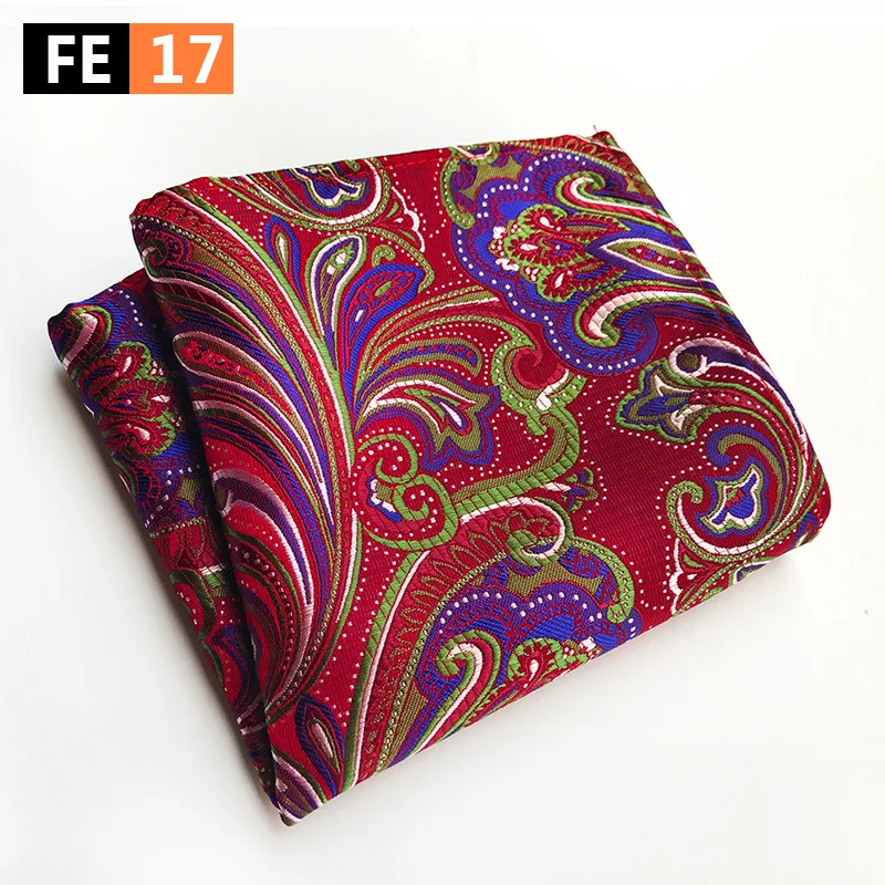 Nova moda bolso quadrado verde marinho colorido lenço 25*25cm seda floral listrado paisley hanky terno masculino negócios casamento