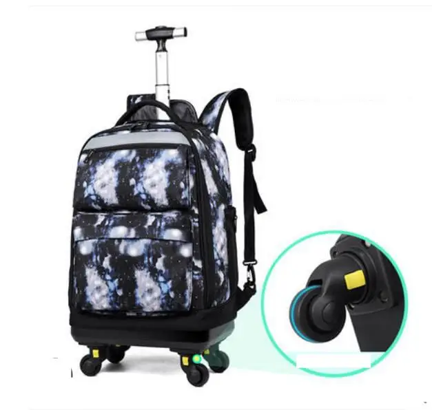 Children wheeled backpack for girl school bag with wheels 20 inch School Rolling backpack Bag teeangers kids travel trolley bag