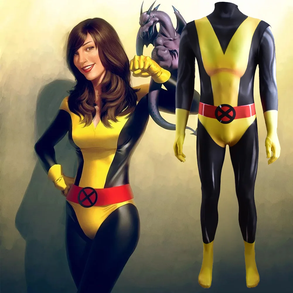 Kitty Pryde Costume Cosplay Halloween Costumes Spandex Superhero Zentai Suit Costume Kitty Pryde for Adult/Kids