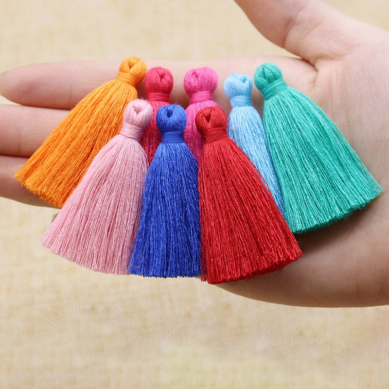 30 sztuk 5cm poliester bawełniany pompon zawieszka z frędzelkiem DIY Craft małe zakończenie z frędzlami odzież zasłony Decor kolczyki elementy