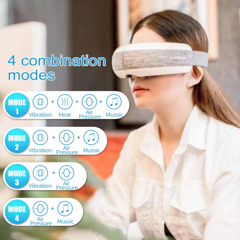 KLASVSA Smart Eye Massager Air Compression Heated Massage For Tired Eyes Dark Circles Remove Massage Relaxation