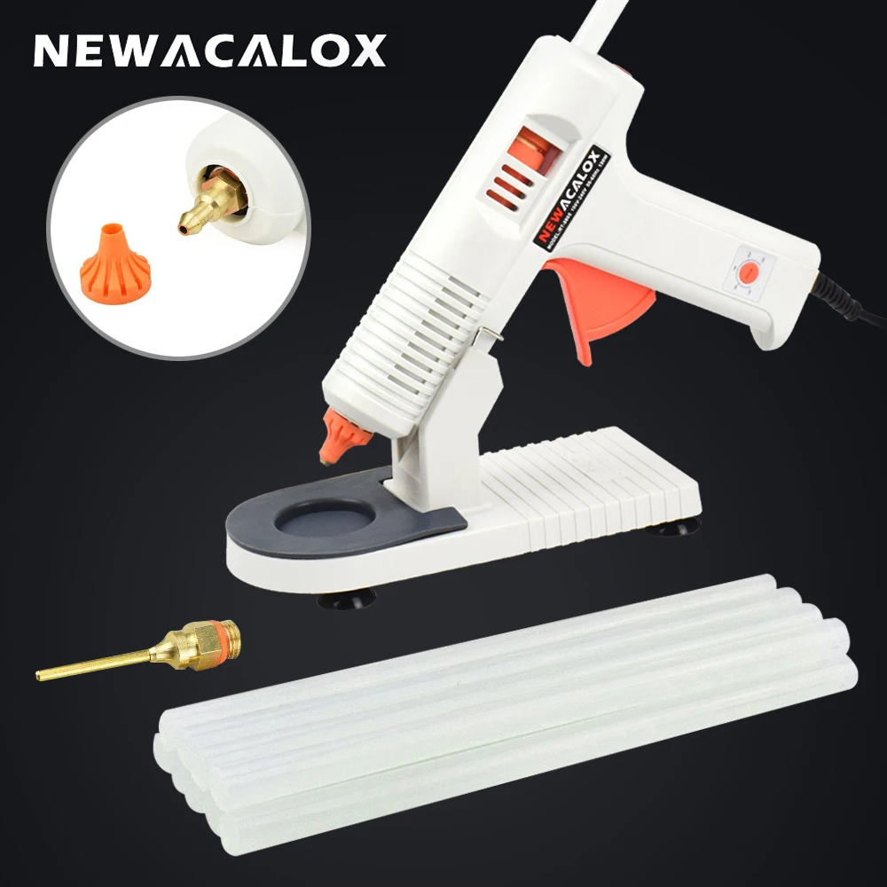 

NEWACALOX 150W Hot Melt Glue Gun with 10Pcs 11mm Glue Sticks Glue Gun Stand Adjustable Temperature Gluegun for DIY Crafts Tool