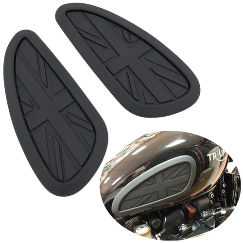 Imagen 2 del producto Universal Retro motocicleta Cafe Racer Gas tanque de combustible pegatina de goma Protector vaina rodilla tanque almohadilla agarre calcomanía el logotipo Union Jack