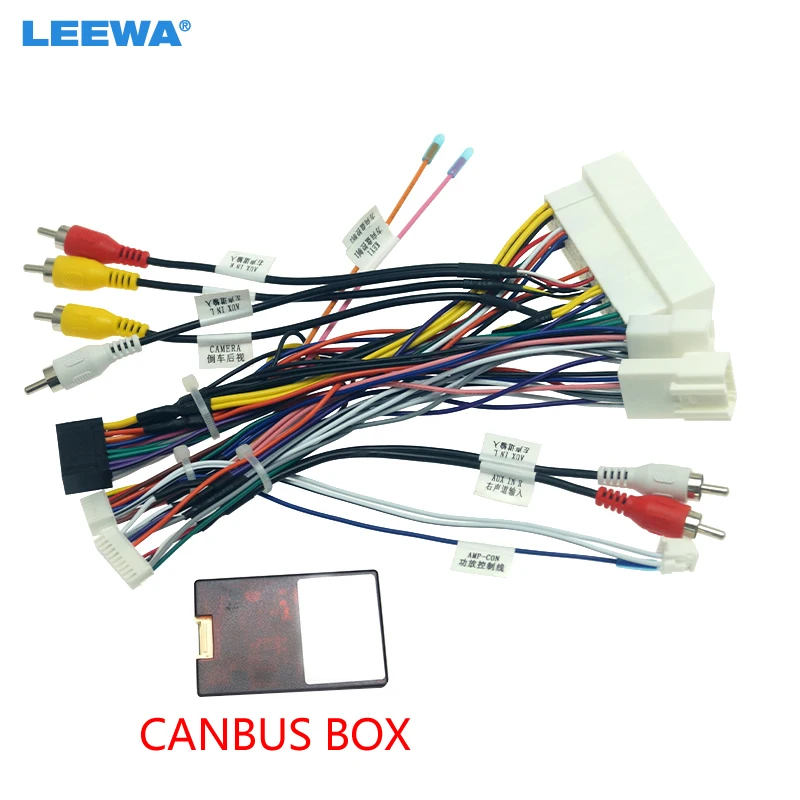 

LEEWA Car Audio 16pin Wiring Harness With Canbus Box For KIA KX5/KX7 Hyundai Sonata 9 Stereo Installation Wire Adapter #CA6771