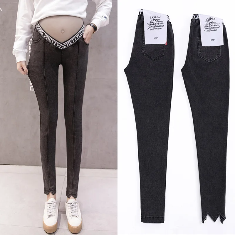 Maternity Legging In Elastic Cotton Pencil Pregnancy Pants Clothes for Pregnant Women Low Waist W Leg Open Spring Belly Skinny