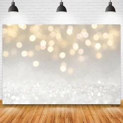 Silver Glitter Dots Bokeh Backdrop For Wedding Birthday Party Photocall Girl Baby Princess Photo Studio Photography Backgrounds