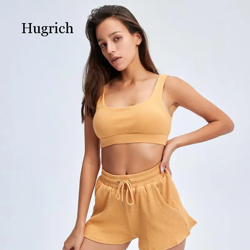 

Running Suit Women's Loose Fitting Short Sleeve Gym Sports Bra and Shorts Summer Comfortable 2021