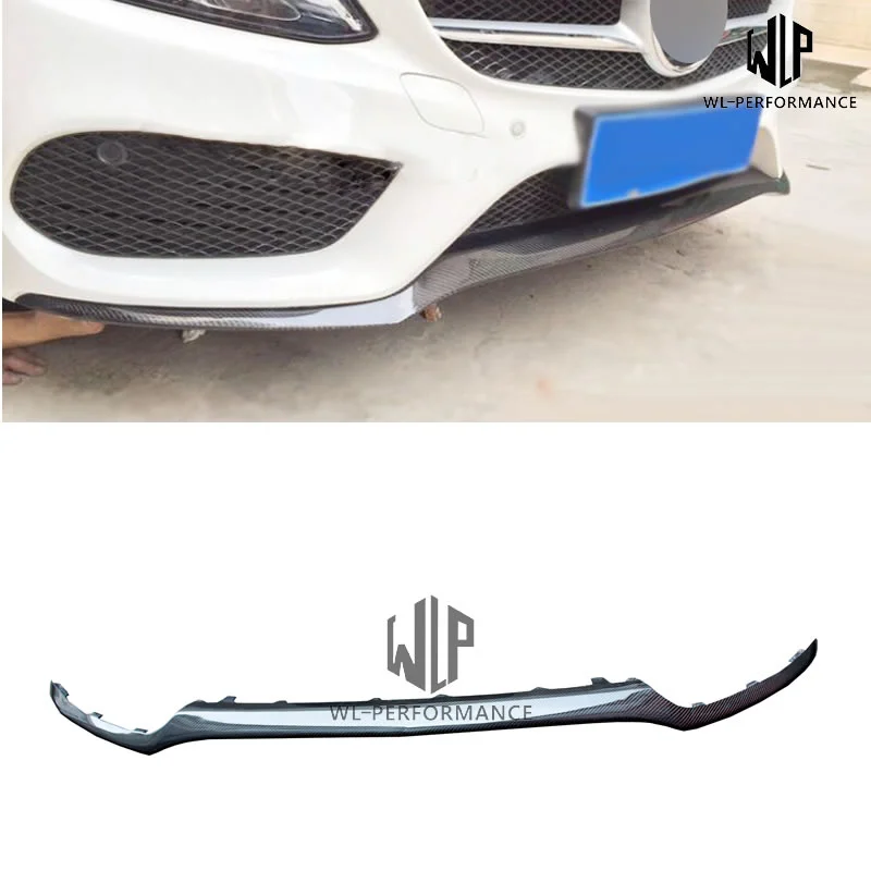 W205 Sports Edition Carbon Fiber Replacement Front Lip Splitter Car Styling Fits for Merceders-benz c Class W205 15-17