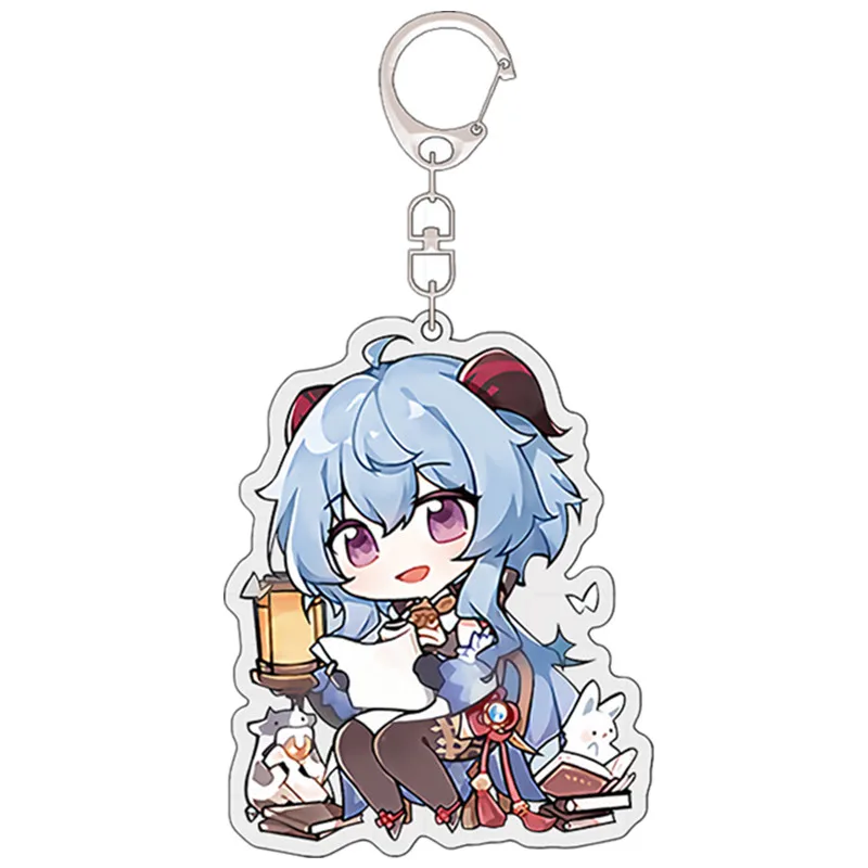 Game Impact Diluc Ragnvindr Barbatos Venti Cosplay  Keychain Badge Accessories Key Chain Cartoon Pendant