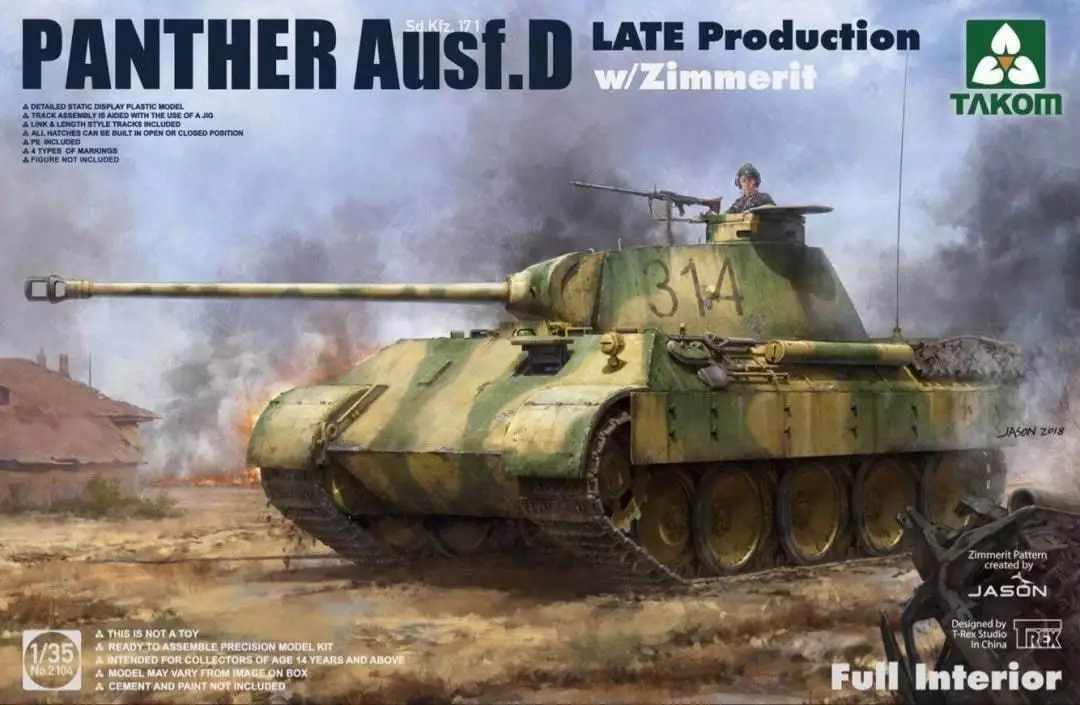 

Takom 1/35 2104 Panther Ausf. D Late w/ Zimmerit Full Interior