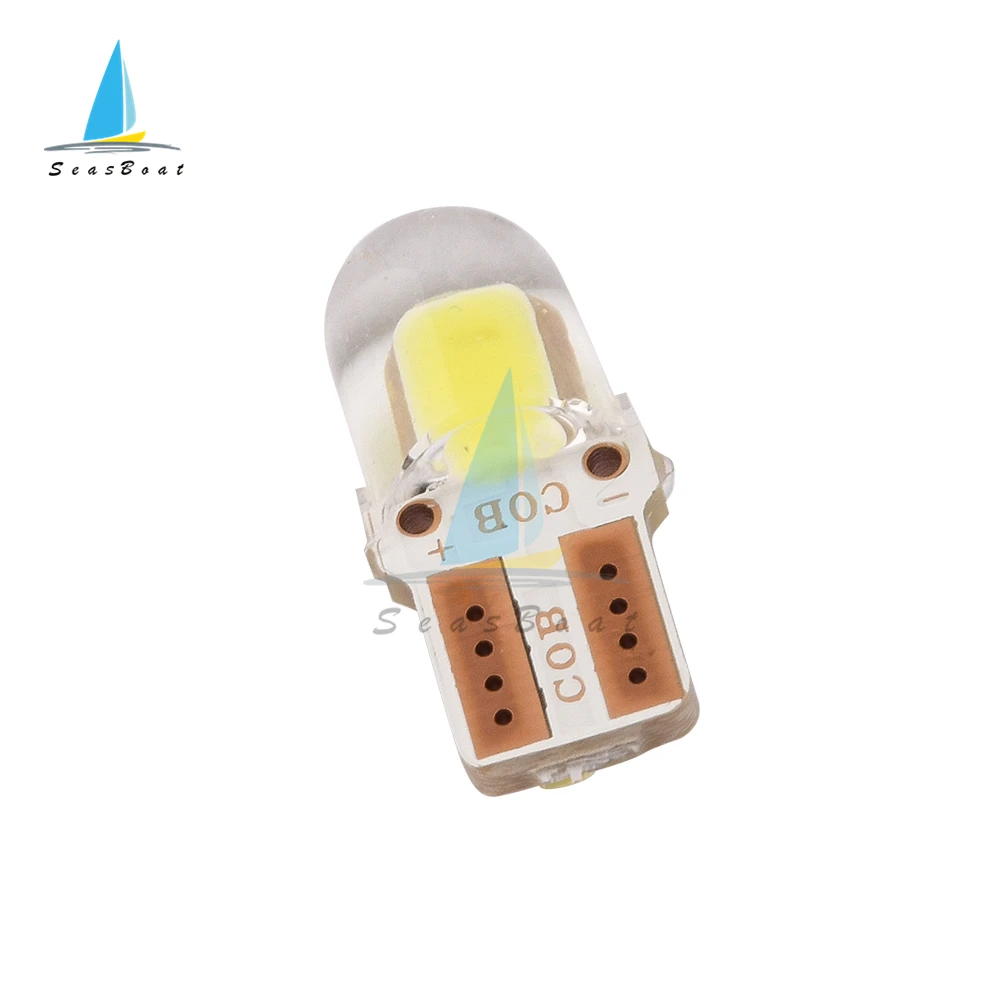 10pcs lampadine per auto bianco T10 LED W5W COB Canbus cruscotto luce targa in Silicone luce DC 12V indicatore di larghezza lampada