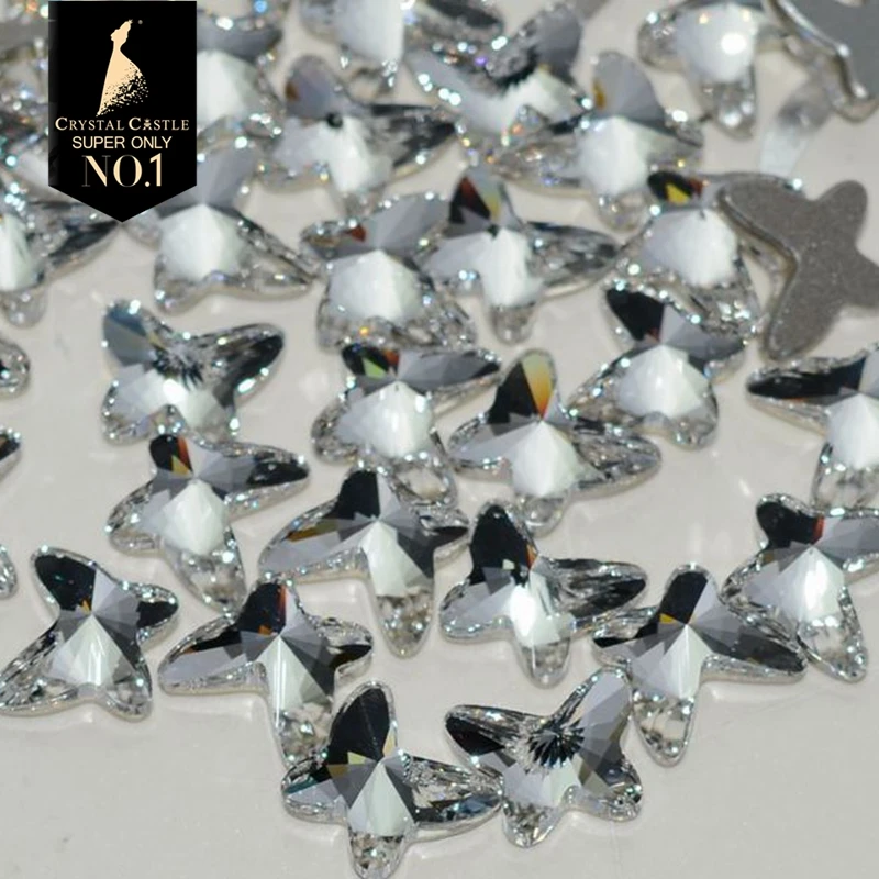 Crystal Castle Nail Rhinestones para manualidades, Blingbling Circle, Moon, Heart Strass, Shoes Stones, 3D Nail Art Glass Crystal