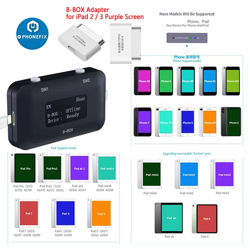 JC B-BOX C3 DFU One Key to Purple for IOS A7-A11 for iPhone & iPad Unlock WIFI Modify NAND Syscfg Data Same as Window DCSD Cable