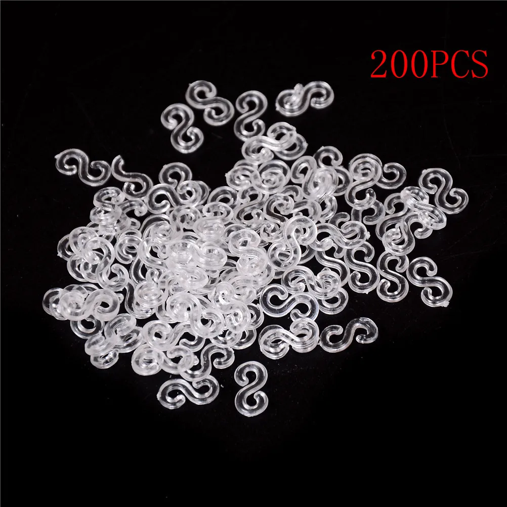 200PCS(10bags) Rubber Bands Kits S Clips Transparent For DIY Bands Bracelet Charms Accessaries