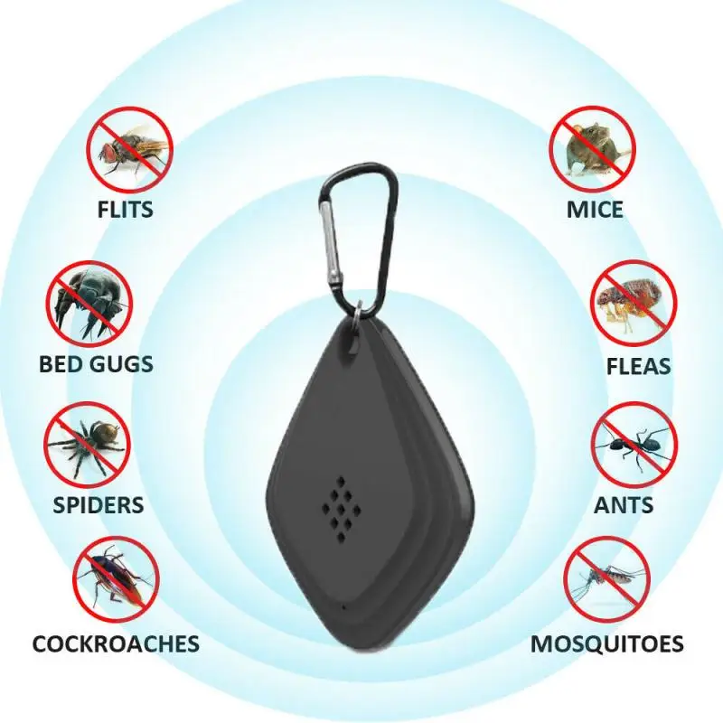 USB Mosquito Repeller Portable Ultrasonic Flea Tick Pest Anti-Mosquito with Hook Summer Roach Control Pest Insect Pest Repeller