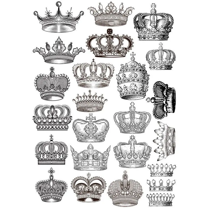 2 PCS Retro Black Crown DIY Uncut Autocollant Stationery Scrapbooking Planner Sticker Cute Travel Book Journal Supplies