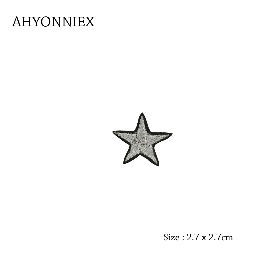 5PCS Embroidered Golden Silver Star Patches Applique Iron On Clothing Applique for Clothes Sweater Bags Patch DIY