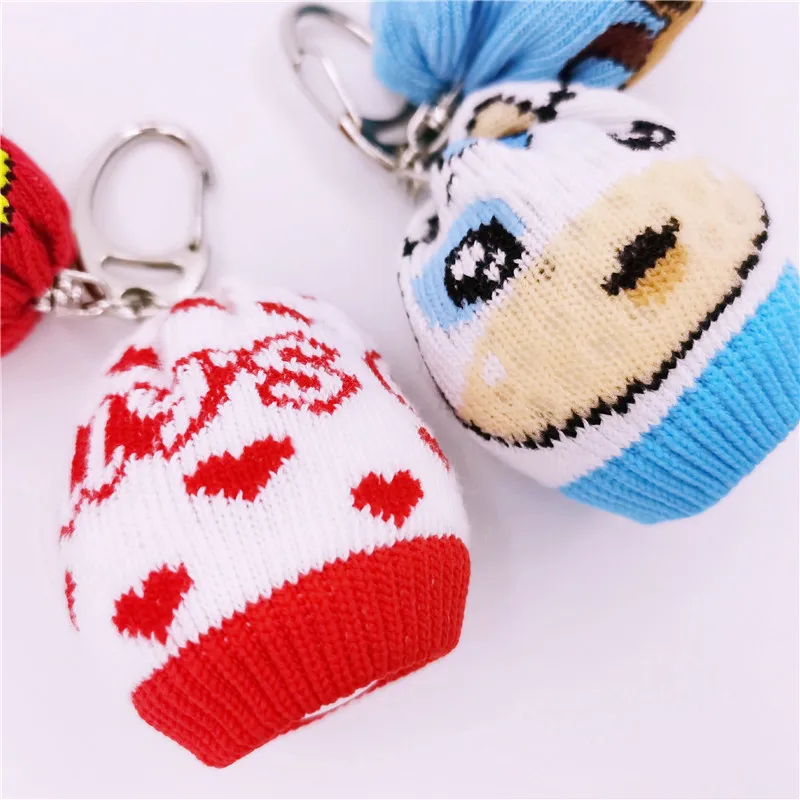 Lovely Cartoon Small Golf Ball Bag Knitted Wool One Mini Golf Bags With Hang Buckle Unisex 2pcs/lot 2 Colors