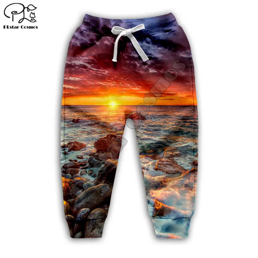 

PLstar Cosmos Blue Sea Waves 3D Print 2021 New Fashion Pants Boy/Girl Kawaii Sweatpants Long Pants Casul Children Wear Style-W26