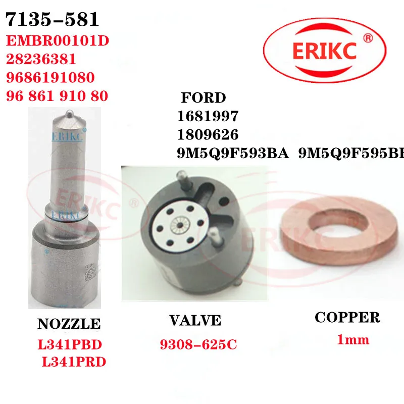 

ERIKC Repair Kit 7135-581 Nozzle G341 H341 Valve 9308-625C Fuel Injection For EMBR00101D 28236381 9686191080 96 861 910 80