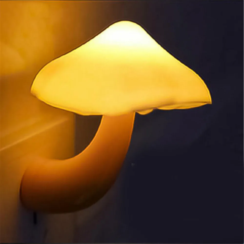 EU US Plug Mushroom Wall Socket LED Night Light for Bedroom Baby Room Home Decoration Potted Light LED Novelty Lamp