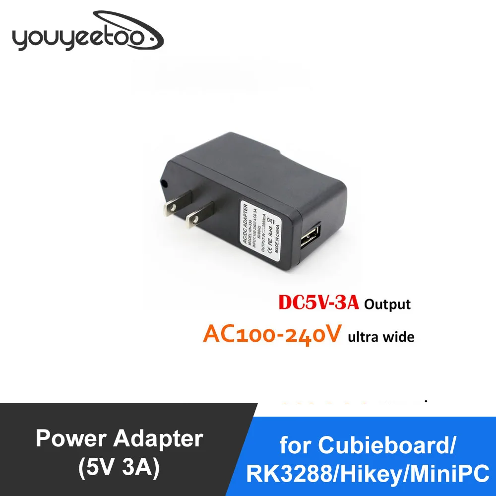 

Power Adapter(5V 3A) for Cubieboard/RK3288/Hikey/MiniPC miqi development board supporting