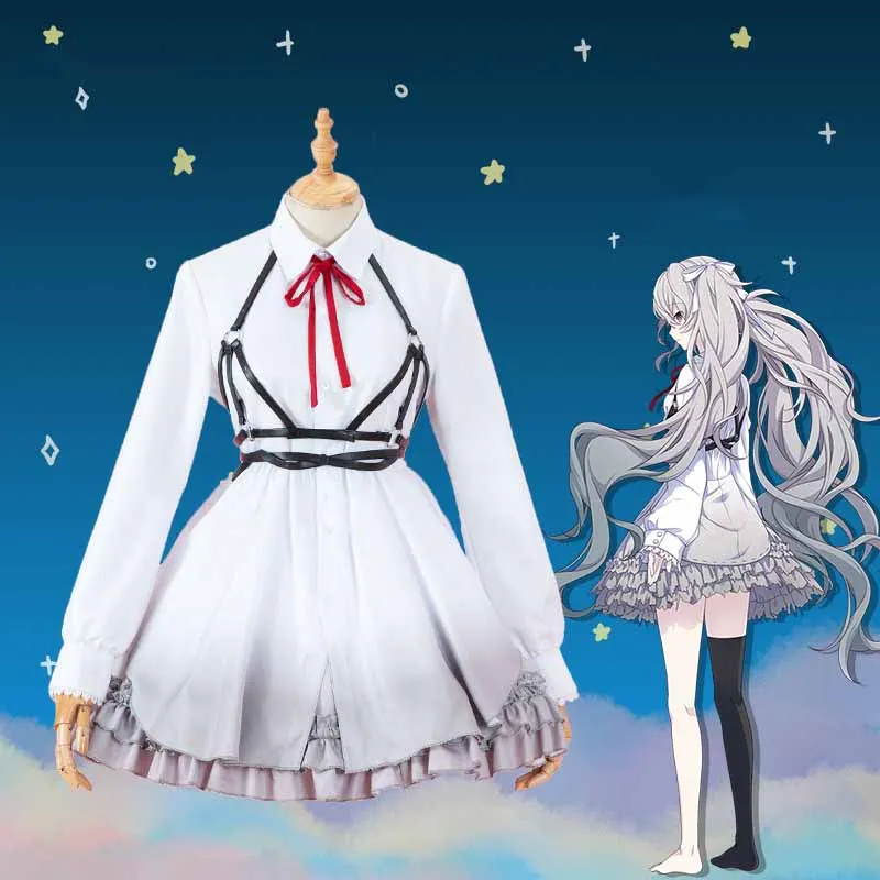 Popular game Project Sekai White hair Virtual singer 25 o'clock in Night Chord Costume suit