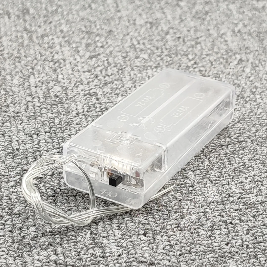 New 2 AA 3V Battery Holder AA Battery Box With Switch 2AA Battery Case With Cover Toy Accessories Model Parts Transparent/Black