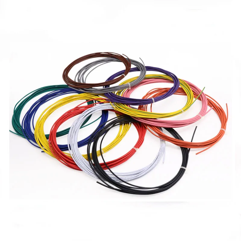 1m fio eletrônico ul1015 8/10/12/14/16/18/20/22/24awg estanhado fio de cobre fio de conexão flexível multicolorido