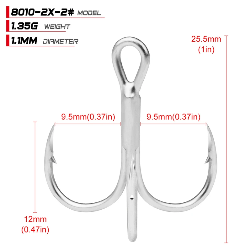 PROBEROS 10 Teile/los Salzwasser Angelhaken Drillinge 1 # -2 # -4 # -6 # -8 # -10 # -12 # -14 # -1/0 # -2/0 # -3/0 # Angelhaken aus Kohlenstoffstahl – Detail 9