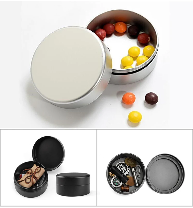 Sealed pocket Metal Storage Box Case Tin Candy Food Small Jars Tea Cans Outdoor Waterproof Case