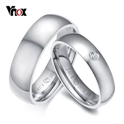 Vnox-anillos de boda básicos para hombre y mujer, anillos personalizados con nombre, fecha, amor, información, promesa, Alianza, aniversario, regalo personalizado