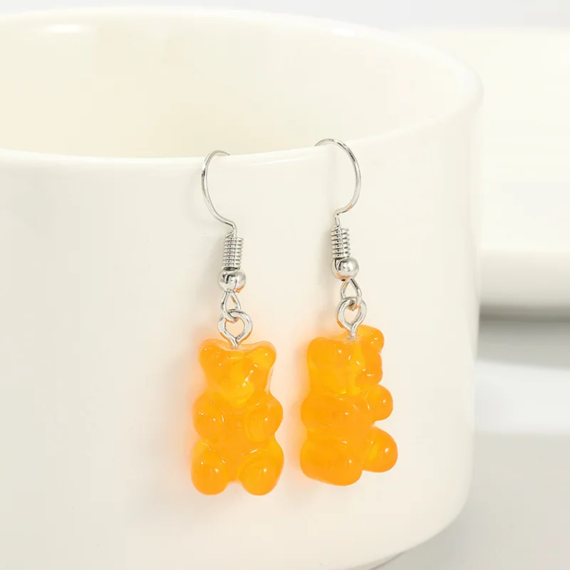 originality statement minimalist dangle earring jelly Polychromatic Bear drop earrings fashion minimalist stud earings for women image 6