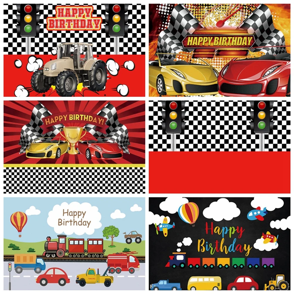 Racing Car Game Traffic Light Newborn Baby Shower Boy 1st Birthday Backdrop Custom Vinyl Photography Background Photophone Prop