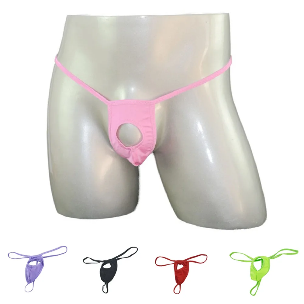 

Mens Sexy Underwear G-String Thongs Male Panties With Hole 11 Colors ZJH024