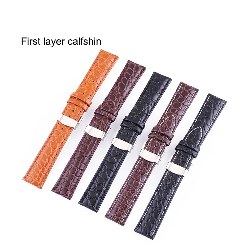 UTHAI B04 Watchband 18mm 19mm 20mm 21mm 22mm 24mm Calf Leather Watch Band Alligator Grain Watch Strap for Tissot Seiko