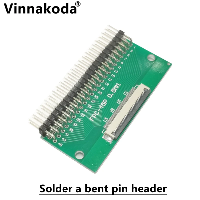 Carte adaptateur FDavid/FPC 0.5MM-45P à 2.54MM soudée, connecteur rabattable 0.5MM-45P, têtes de broches droites et coudées soudées, 2 pièces