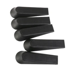 5pcs Black Plastic Door Window Stops Stoppers Wedges Home Office