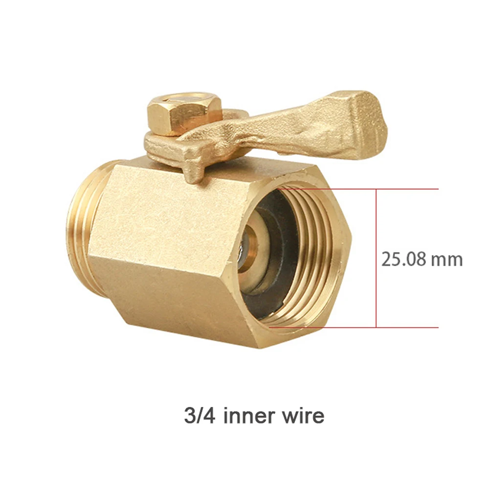 G3/4 Screw Brass Ball Valve Stainless Steel Intercept Ball Garden Irrigation Valve GardenTool Hose Adaptor