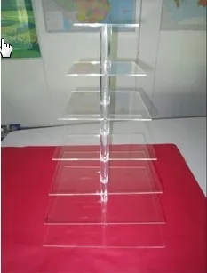 

Hot Selling !Clear 7 Tier Square Acrylic Wedding Cake Display Stand Acrylic Party Cupcake Stand party decorations