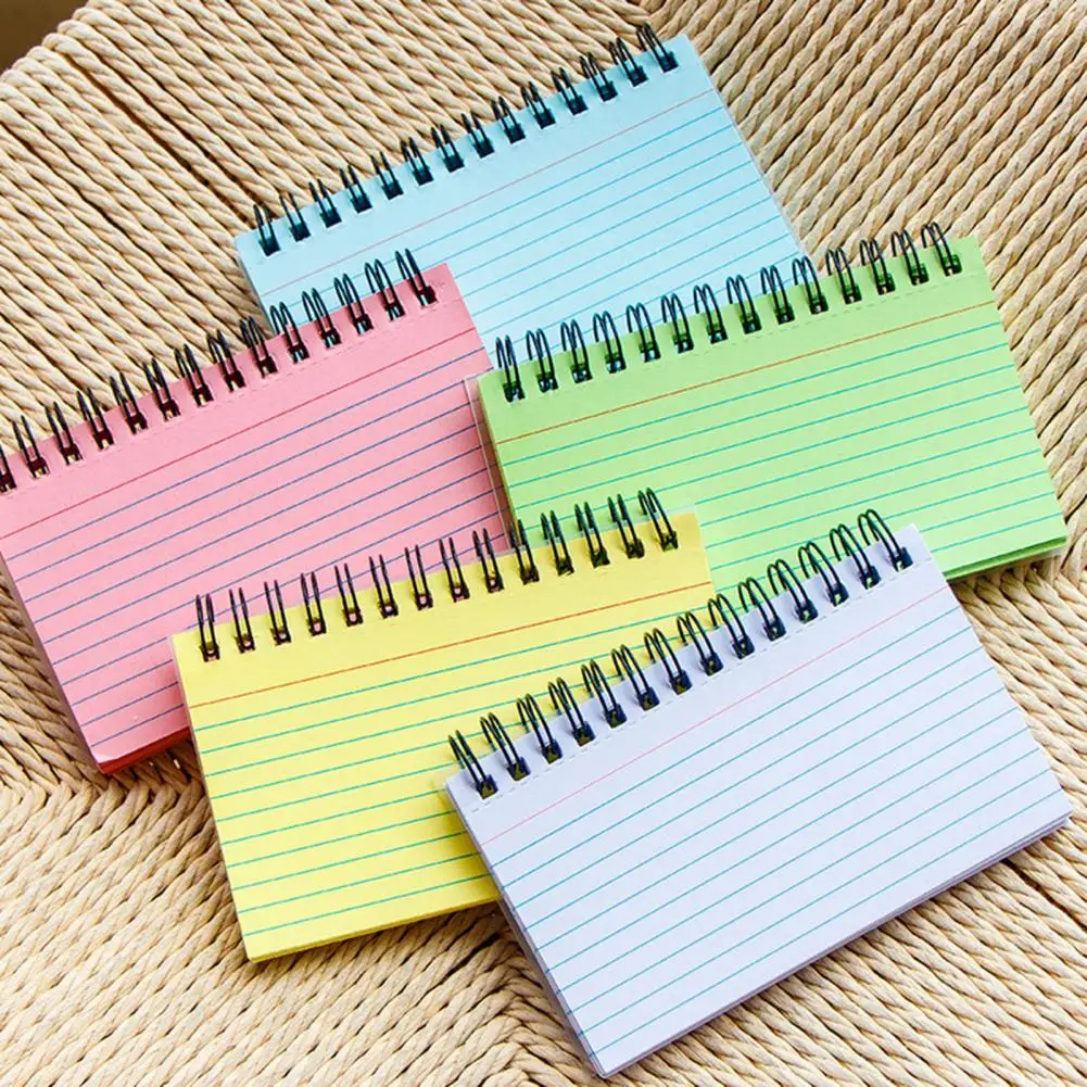Rectangular Practical Small Spiral Notebook Paper Message Pad with Clear Cover School Supplies