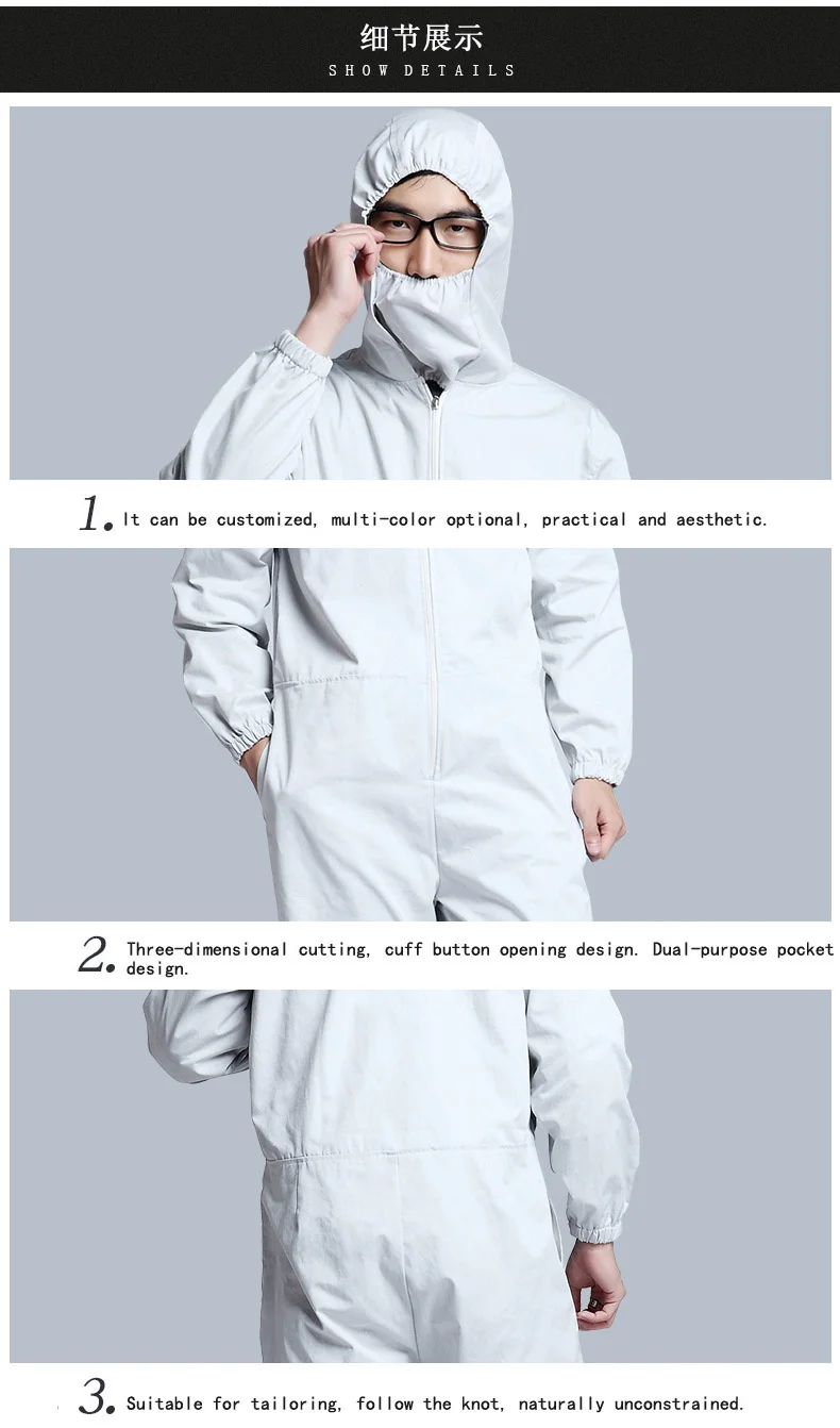 Genuine INSAHO Radiation-proof one-piece work clothes with mask,metal fiber work clothes for men & women in machine room.SHD008