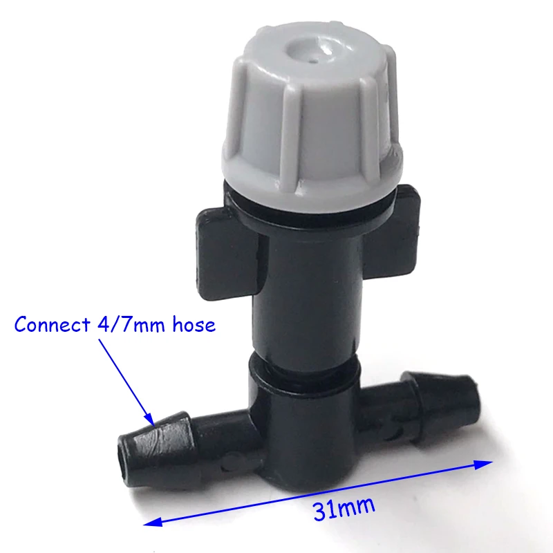 10 PCS Gray spray nozzle With 4 / 7mm Tee Apply Watering Sprayed on plants Spray Radius 0.6-0.9m high quality Sprayer Nozzle