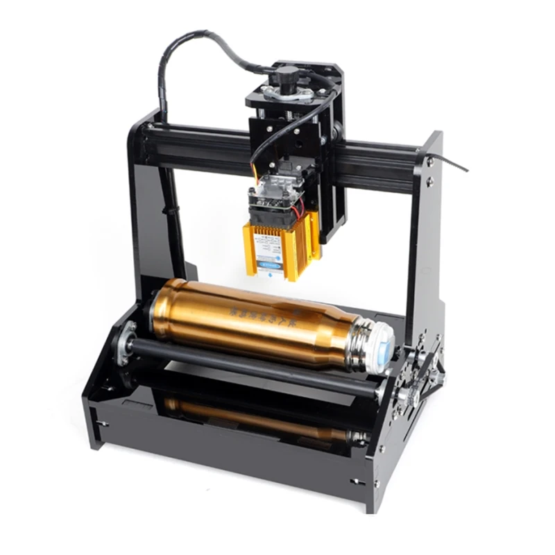 

15W Mini 3D Laser Marking Machine CNC Laser Engraver Rotary Axis Engraving Area 100mm*200mm for Metal, Steel, Aluminum