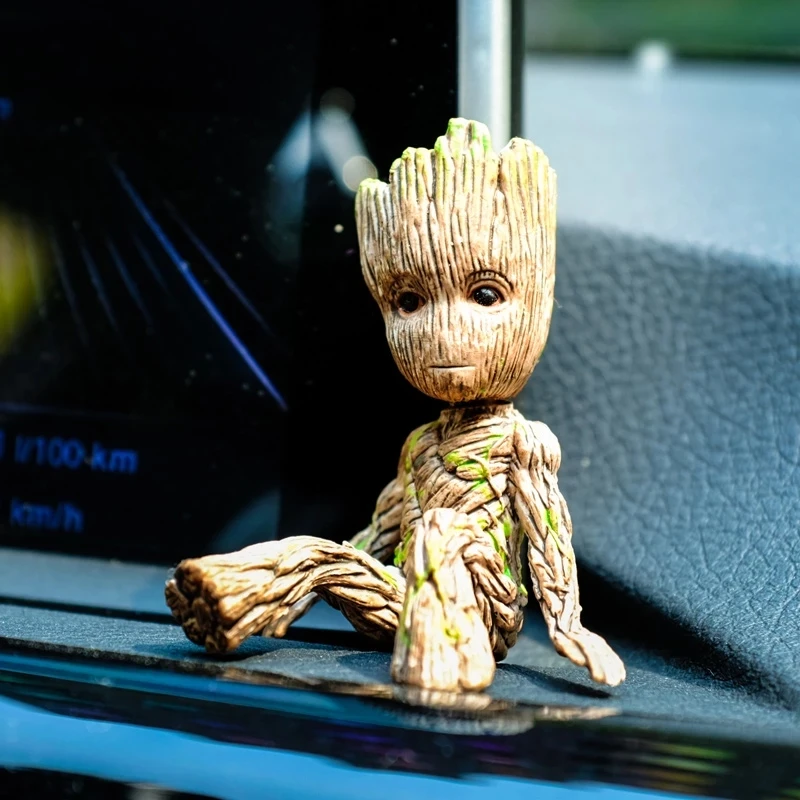 Disney Anime Car Interior Decoration Groot Action Figure Sitting Model Mini Doll For Car Goods Interior Decoration Accessories