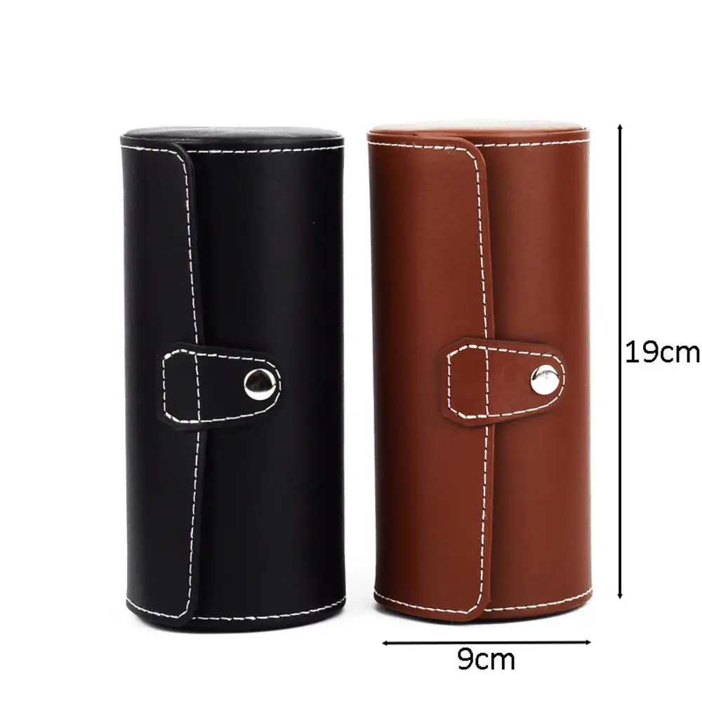 3 Slots Watch Roll Travel Case Chic Portable Vintage Leather Display Watch Storage Box with Watch Organizers Men Gift