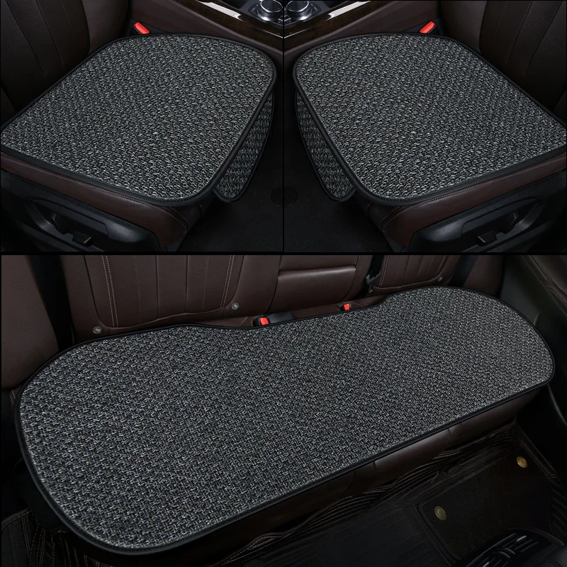 Flax Car Seat Cover Protector Linen Front Rear Back Cushion Protection Pad Mat With Storage Bag for Auto Interior Truck Suv Van