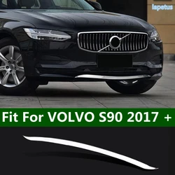 Stainless Steel Car Front Bumper Mesh Grille Grills Strip Trims 1PCS Fit For VOLVO S90 2017 - 2019 Exterior Refit Accessories